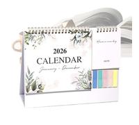 Calendrier de bureau - Planificateur mensuel 2026 esthétique avec bloc de papier épais - Fournitures de bureau, maison, appartement, école, planification pour enseignants, étudiants, femmes, travail
