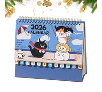 Calendrier de bureau pour chats 2026 | Planificateur d'art à - Calendrier familial de 12 mois | pour amoureux des animaux, planification de bureau, décoration, organisation