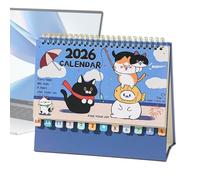 Calendrier De Bureau Pour L Année 2026,Planificateur Chat Avec - Calendrier Animal En Papier Pour 12 Mois,Pour Les Amoureux Des Animaux - Organisation Et Décoration Pour Bureau, Maison, École