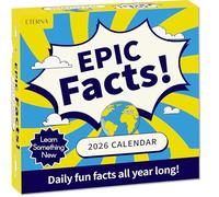 Calendrier de bureau quotidien 2026 avec 365 faits épiques pour tous les jours de l'année, calendrier quotidien détachable avec 365 faits intéressants sur le fil mental pour tous les jours de l'année