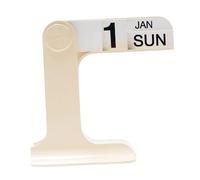 Calendrier de bureau quotidien, calendrier de bureau perpétuel, calendrier de bureau créatif, accessoires de bureau, hebdomadaire, facile à utiliser, ornement de bureau debout, crème