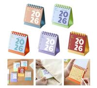 Calendrier de bureau, référence de 12 mois, de janvier 2026 à décembre 2026, calendrier mensuel à double bobine pour de notes, papier PP