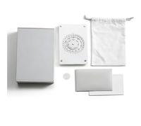 Calendrier de bureau rotatif manuel, avec roue des dates, roue des mois et roue des jours, toutes les roues sont rotatives, en acrylique, décoration de bureau rustique.(White)