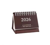 Calendrier de bureau sur pied Calendar 2025-2026 Desktop 24 Months Mini Standing Flip Runs From July Décoration de bureau vintage(Coffee)