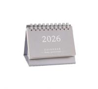 Calendrier de bureau sur pied Calendar 2025-2026 Desktop 24 Months Mini Standing Flip Runs From July Décoration de bureau vintage(Gray)