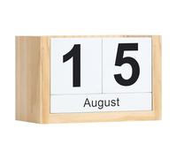 Calendrier de bureau sur pied Calendrier de bureau petit format, calendrier perpétuel quotidien, accessoires d'affichage la date Décoration de bureau vintage(Wood Grain,Small Size)