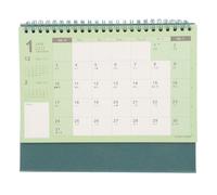Calendrier de Bureau Vert 2027, Planning Mensuel Papier Minimaliste | Mise en Page Épurée, Titre Doré, Espace D’écriture Généreux, Fêtes Lunaires et Jours Fériés Légaux