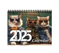 Calendrier de chats élégant 2025 - Calendrier mural de chat 2025 Calendrier de chat drôle 2025 pour les amoureux des chats Calendrier mural d'animaux 2025