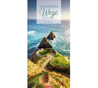 Calendrier de chemin de rêve 2025 : long calendrier mural photo, calendrier naturel avec de magnifiques photos de paysages de chemins et de chemins combinés avec des citations inspirantes. 33 x 68 cm