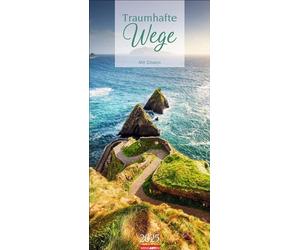 Calendrier de chemin de rêve 2025 : long calendrier mural photo, calendrier naturel avec de magnifiques photos de paysages de chemins et de chemins combinés avec des citations inspirantes. 33 x 68 cm