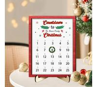 Calendrier de compte à rebours 2025 avec nom personnalisé - Couronne de Noël - Avec base - Numéro de Noël personnalisé - Décoration d'intérieur - Panneau de bienvenue - Pour famille, amoureux et amis