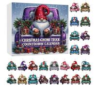 Calendrier de compte à rebours | 24 jours de Noël double face en acrylique Père Noël décoration de voiture 2025 | Fournitures de fête décoratives | Chambre à coucher, porte, mur, cheminée, arbre