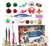 Calendrier de compte à rebours 24 jours interactif pour animaux domestiques | Calendrier de compte à rebours de 24 jours avec jouets de Noël pour chat, exercice intérieur, voyage, maison