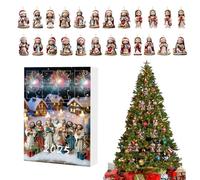 Calendrier de compte à rebours avec 24 décorations de Jésus | Accessoires de scène souvenir plate 2D pour clôture, cheminée, arbre, salon, fenêtre, mur