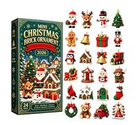 Calendrier de compte à rebours avec blocs 3D mignons et amusants pour Noël | Figurines de Père Noël en pain d'épices pour maison, bureau, centre commercial, magasin, hôtel, église