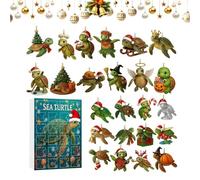 Calendrier de compte à rebours avec pendentif tortue - Souvenir plat 2D à collectionner | Calendrier avec pendentif sur le thème de pour compte à rebours | Pour amis, adultes, amoureux des