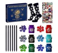 Calendrier de compte à rebours | Calendrier de compte à rebours de 24 jours | Calendrier de compte à rebours | Calendrier de compte à rebours de 24 jours | Pochettes polyédriques à dés pour colliers