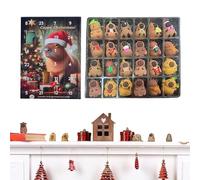 Calendrier De Compte À Rebours Capybara De Noël,Kit du Calendrier de l'Avent 24 Jours avec Figurines Capybara | Collectionnable Affichage Bureau Ornement,Pour, Adultes Et Adolescents