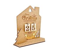 Calendrier de compte à rebours d ' ornement de maison de Noël avec cornes de cerf et couronnes pour décorations de Noël de de fête de dortoir de chambre à coucher à la maison