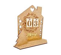 Calendrier de compte à rebours d ' ornement de maison de Noël avec cornes de cerf et couronnes pour décorations de Noël de de fête de dortoir de chambre à coucher à la maison