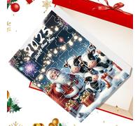 Calendrier de compte à rebours de 24 jours en forme de vache | Figurines festives décoratives pour arbre, femme, tout-petit, bureau, garçon, vacances, mariage, adultes