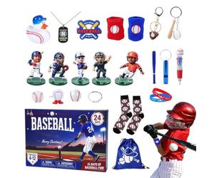 Calendrier de compte à rebours de baseball amusant Hoiday And It Serves | Calendrier de compte à rebours de Noël de 24 jours pour enfants, dix, fans de sport, vacances, fête,