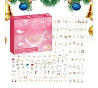 Calendrier De Compte À Rebours De Bijoux - Charme Pour Les Fêtes D'Hiver,Charme De Bijou Pour Compte À Rebours De Noël De 24 Jours - Pour Adultes Famille Amis Filles Adolescents Femmes