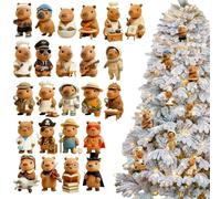 Calendrier de compte à rebours de Capibara - Tracker d'événements de 10,24 pouces | présentoir avec pendentifs en acrylique : les décorations de Noël de l'Avent avec 24 grilles ajoutent extravagance