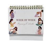 Calendrier de compte à rebours de grossesse relié avec étui de protection robuste, bloc-notes sur les progrès du développement de l'enfant, planificateur d'activités sanitaires