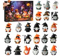 Calendrier de compte à rebours de nain d'Halloween, ensemble de pendentifs de de 24 jours, ornement festif avec panneau robuste, accessoire de vacances avec texture raffinée, 1 pièce de