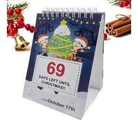 Calendrier de Compte à Rebours de Noël 100 Jours Ornement en de Fêtes 100 | Calendrier de l'Avent de Bureau pour Table de Chevet Salon Filles Adultes