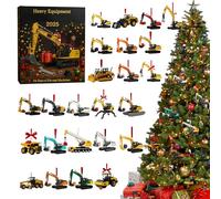 Calendrier de compte à rebours de Noël 2025 - 28 x 18 x 3 cm - Poids : 188 g - 24 jours - Machines moulées sous pression - Jouet de compte à rebours de l'Avent - Décoration festive pour la famille