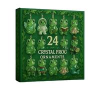 Calendrier de compte à rebours de Noël 2025 - Acrylique 24 x 24 x 3,5 cm | Décoration festive 2D en acrylique | Calendrier de Noël de 24 jours avec décoration grenouille | Adultes, amis, elle, lui