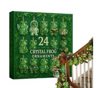 Calendrier de compte à rebours de Noël 2025 - Décoration de Noël en acrylique 2D avec ornement en forme de grenouille de 24 jours, calendrier festif | Compte à rebours de saison drôle p