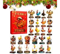 Calendrier de compte à rebours de Noël 2025 - Décoration de Noël plate en acrylique 24 jours - Pour homme, fils, fille, amis, hommes, adolescents