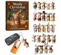 Calendrier De Compte À Rebours De Noël 2025 - Décoration Festive En Acrylique 2D | Décoration Compte À Rebours Noël Avec 24 Ornements Souris,Pour Branches D'Arbre Appuis Fenêtre Mur