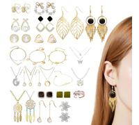 Calendrier de compte à rebours de Noël 2025 - Élégant 24 jours - Compte à rebours pour bijoux boucles d'oreilles calendrier - Pour étudiants, adultes, , filles, amis, maison, école, fête