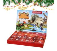 Calendrier de compte à rebours de Noël 2025 - Kit d'apprentissage des animaux sauvages 24 jours - Collection de figurines éducatives d'animaux - Calendrier de vacances interactif pour bureau