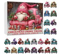 Calendrier de compte à rebours de Noël | 2025 Merry Christmas Car Advent 2D pendentif 24 jours, calendrier de compte à rebours festif pour adultes et, fenêtre, arbre, porte, mur, cheminée