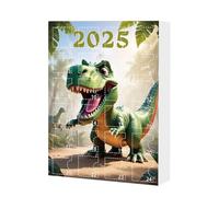 Calendrier de compte à rebours de Noël 2025 - Ornement en forme de dinosaure en acrylique - Coffret décoratif - Cadeau de Noël saisonnier avec 24 pièces d'hiver, remplis de Ca