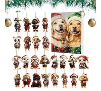 Calendrier De Compte À Rebours De Noël, 2025 Pendants 2D Chien, Décorations De Sapin De Noël Avec Compte Rebours Chiot, Pour Fête D'Anniversaire Sac À Dos Mur Chambre