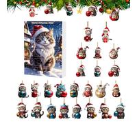 Calendrier de compte à rebours de Noël 2026 2D en acrylique motif chat