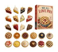 Calendrier de compte à rebours de Noël 2026 2D plat avec pendentif dessert | Mini dessert de collection en acrylique pour hommes, femmes, amis, famille, bureau, intérieur et extérieur