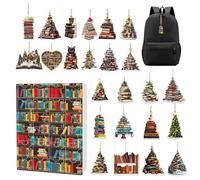 Calendrier de compte à rebours de Noël - 24 jours avec ornements en acrylique 2D empilés - Compte à rebours interactif pour la famille, les et les amis - Décoration de Noël saisonnière pour la