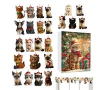 Calendrier de compte à rebours de Noël - 24 jours en acrylique 2D | Vacances amusantes pour , adolescents, adultes, garçons, filles, femmes, hommes, famille | Décoration festive de bureau, mur