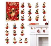 Calendrier De Compte À Rebours De Noël, 24 Jours, Jouet Créatif En Acrylique 2D Sur Le Thème Chien - Calendrier De Fête Avec Compte À Rebours Pour Chien | Pour Les Fêtes De Fin D'année, Les Fêtes,