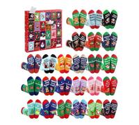 Calendrier de compte à rebours de Noël 24 paires de chaussettes douces et chaudes