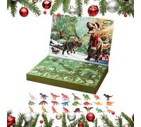 Calendrier de compte à rebours de Noël - 24 pièces - Jouet dinosaure de Noël - Décoration saisonnière pour Thanksgiving, anniversaire, chambre, école, bureau, dortoir, décoration d'appartement