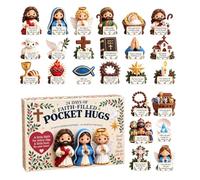 Calendrier de compte à rebours de Noël, 2D Christian S, décorations de | Compte à rebours de Noël, acrylique 2D 24 jours chrétiens | Coffret cadeau de vacances basé sur la foi pour la famille et les
