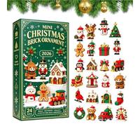 Calendrier de compte à rebours de Noël 2D en acrylique Mini ornements 26 x | Décoration de Noël 24 jours pour sapin de Noël, couronne de porte, fenêtre, mur, cheminée